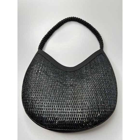 Nancy Gonzalez Spring 2021 Large Bogota Wicker & Leather Hobo Bag Black $1,950 - Picture 2 of 6